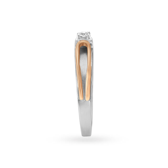 Modern Single Stone Platinum And Diamond Finger Ring