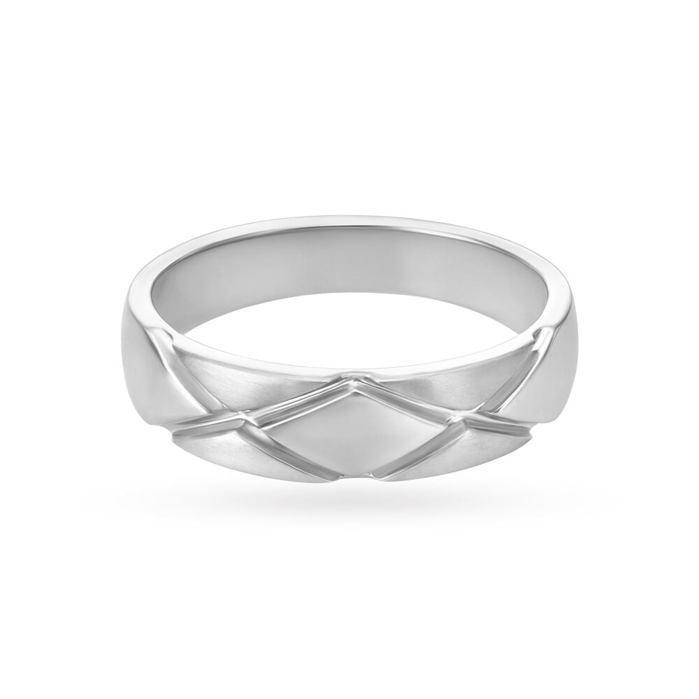 Buy Dual Finish Striking Platinum Finger Ring for Men at Best Price ...