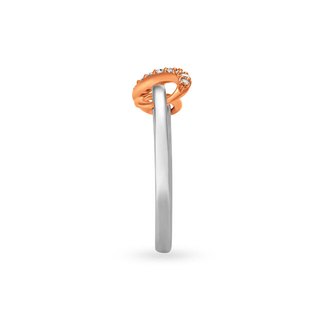 Timeless Platinum and Diamond Ring with Rose Gold,,hi-res