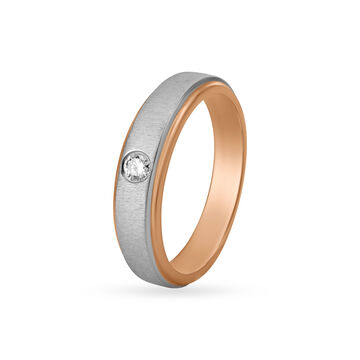 Single Stone Platinum And Diamond Finger Ring For Men