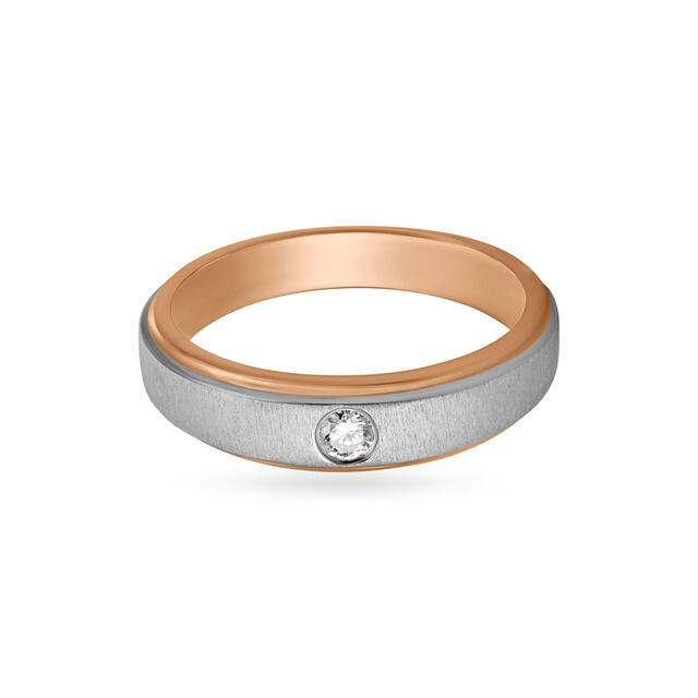 Single Stone Platinum And Diamond Finger Ring For Men,,hi-res