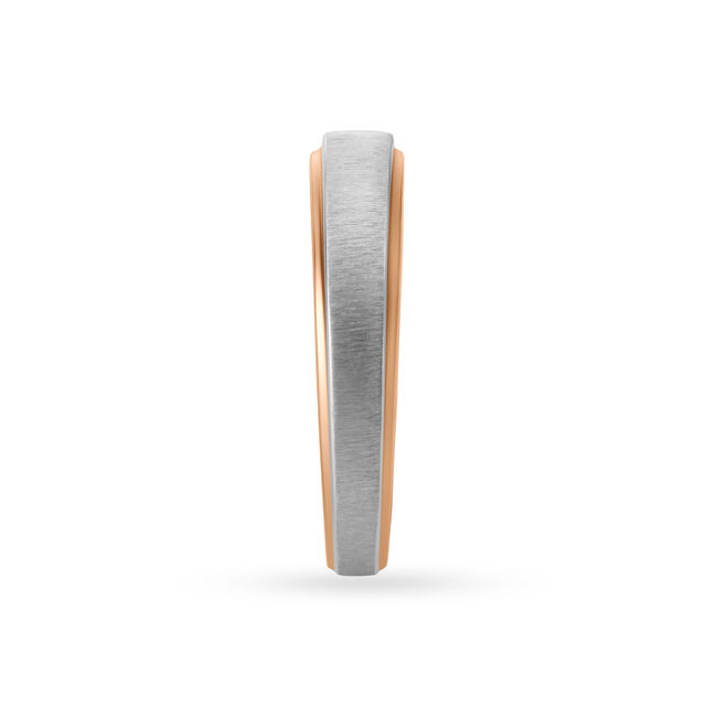 Sleek White and Rose Platinum Diamond Finger Ring