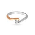 Classy Platinum and Diamond Ring with Rose Gold,,hi-res 2