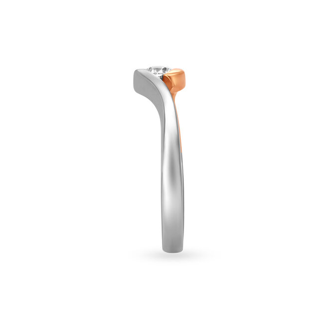 Classy Platinum and Diamond Ring with Rose Gold,,hi-res 3