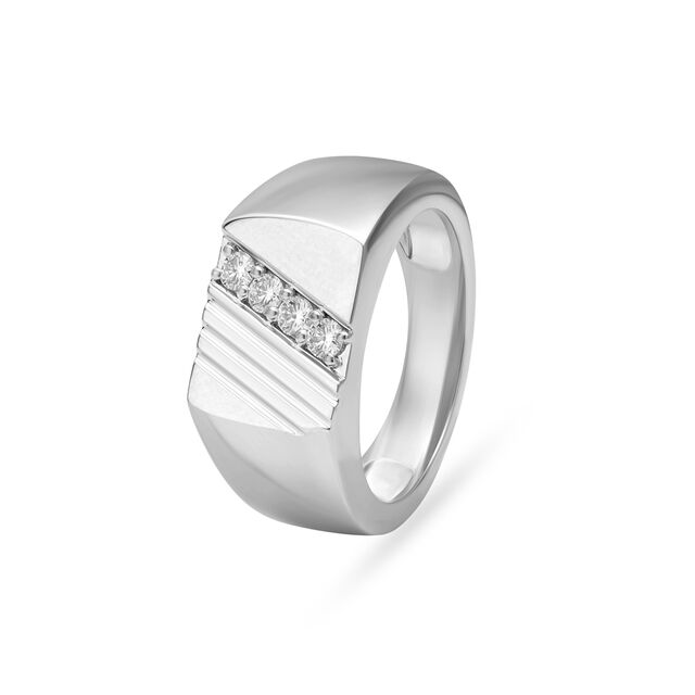 Modern Diamond Platinum Finger Band