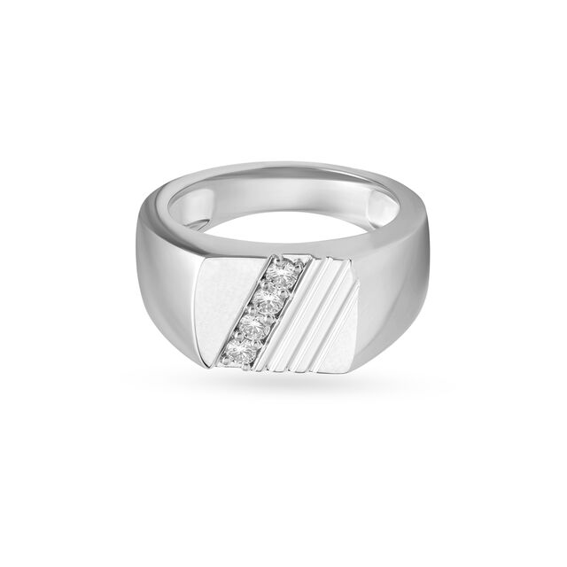 Modern Diamond Platinum Finger Band