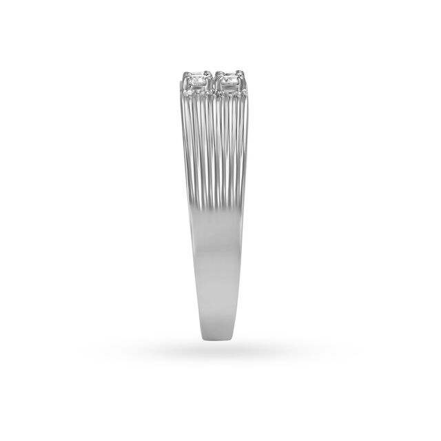 Textured Platinum Diamond Finger Ring