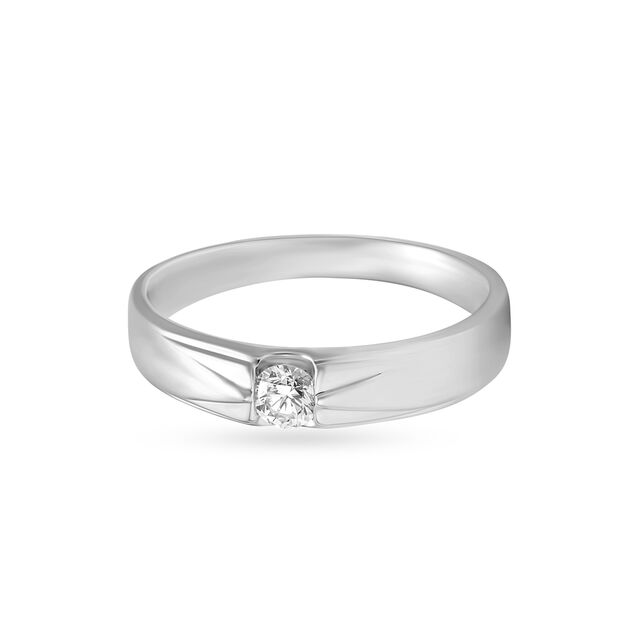 Single Stone Platinum Finger Ring,,hi-res