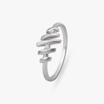 Modern EKG-Style Open Ring