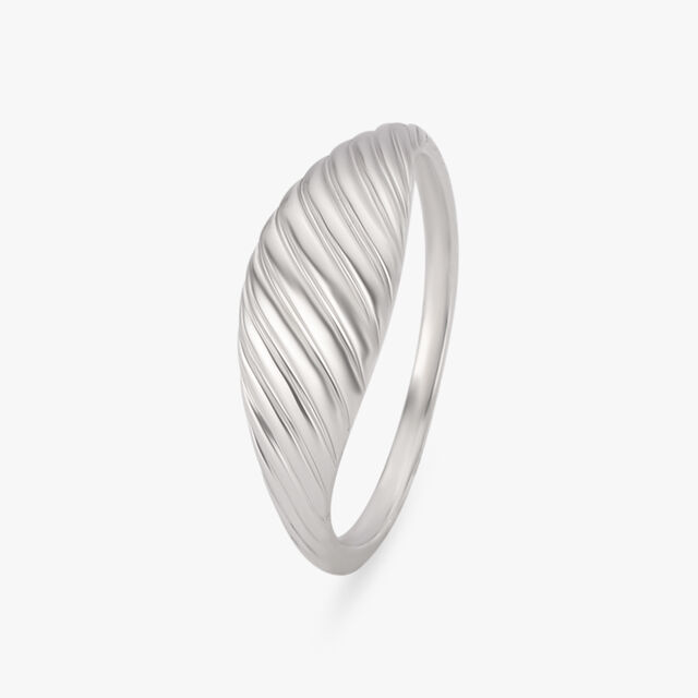 Modern Platinum Ring with Intricate Detailing