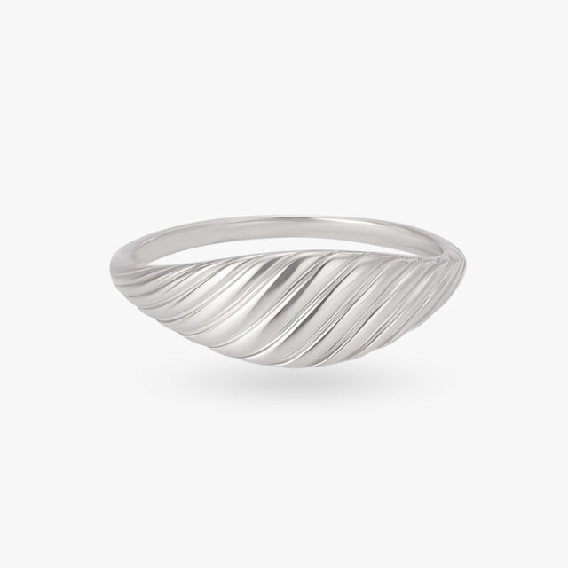 Modern Platinum Ring with Intricate Detailing