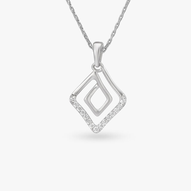 Buy Modern Geometric Platinum Pendant at Best Price Tanishq US - Main Image