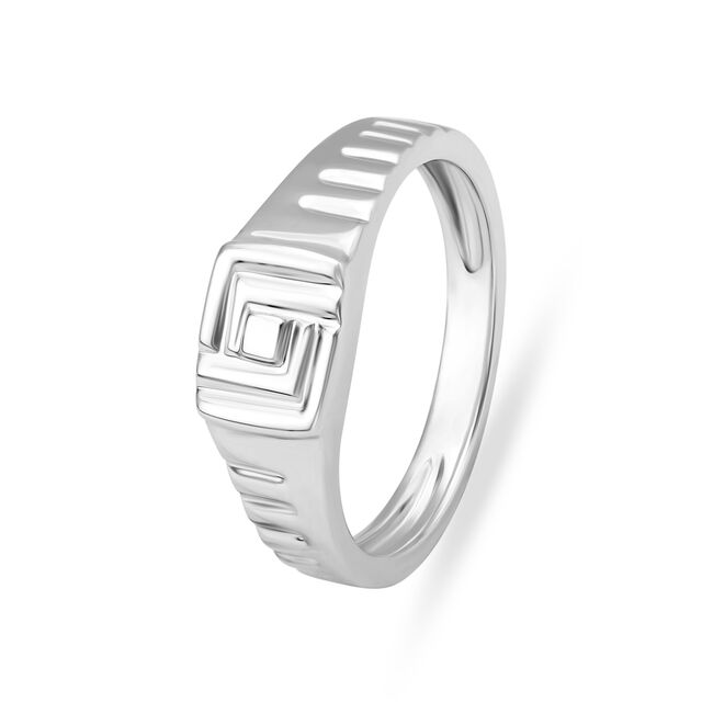 Captivating Geometric Design Platinum Finger Ring for Men