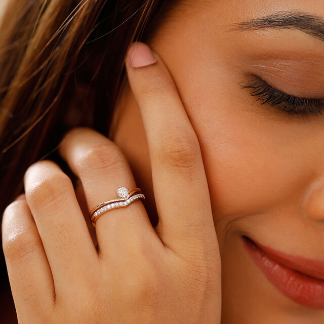 Serenity Stackable Multipurpose Solitaire Finger Ring 2