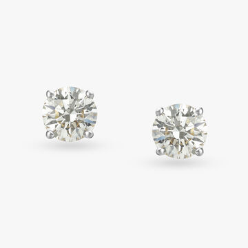 Timeless Glint Solitaire Stud Earrings
