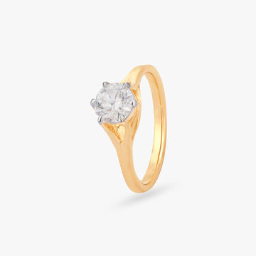Sculpted Spark Solitaire Ring