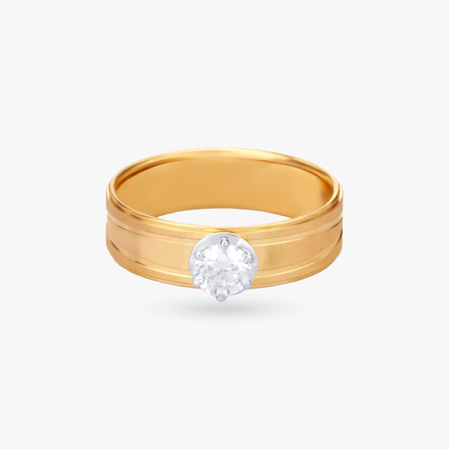 Modern Axis Solitaire Ring for Men