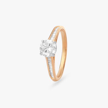 Linear Grace Solitaire Ring