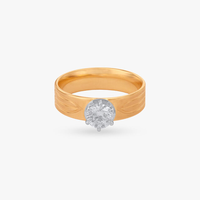 Regal Groove Solitaire Ring 2