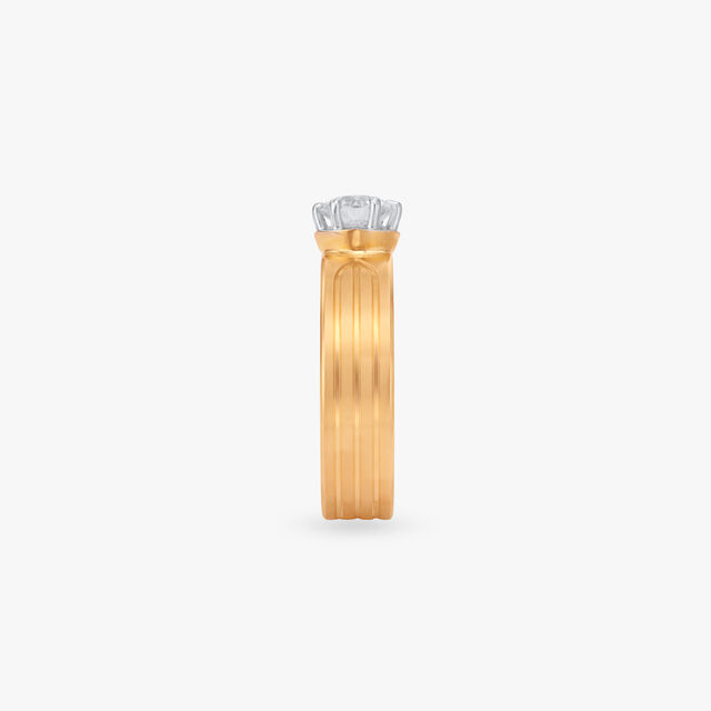 Regal Groove Solitaire Ring 3