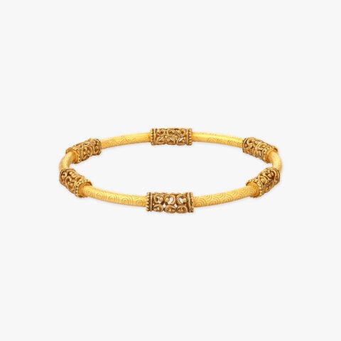 Swirling Heritage Gold Bangle