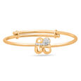 Mamma Mia 14 KT Yellow Gold Little Feet  Bangle for Kids,,hi-res image number null