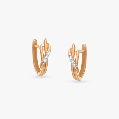 Interlace Curve Diamond Hoop Earrings