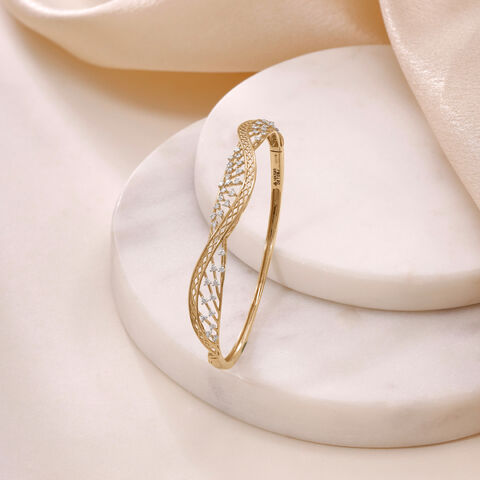 Woven Rhythm Diamond Bangle