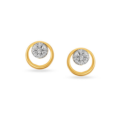 Contemporary Elegant Diamond Stud Earrings