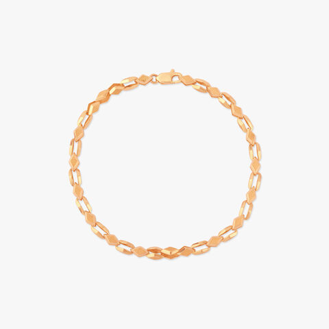 Geometric Flow Gold Bracelet for Men