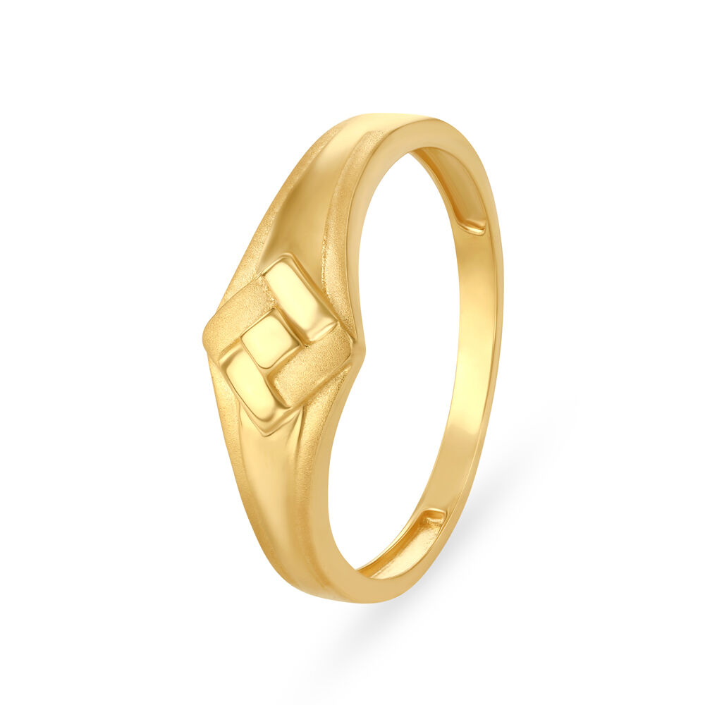 Trendy mens Nautical Wedding Band in Yellow Gold