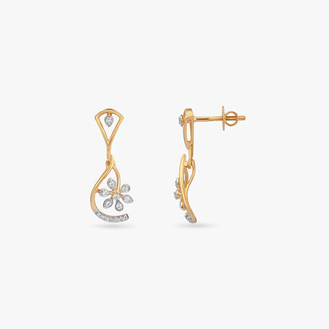 Floral Drift Diamond Drop Earrings
