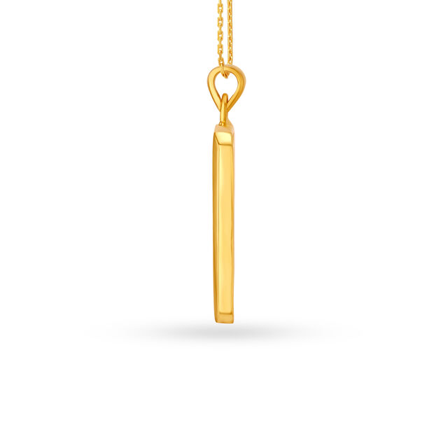 Stripe Cut Gold Pendant For Men,,hi-res image number null