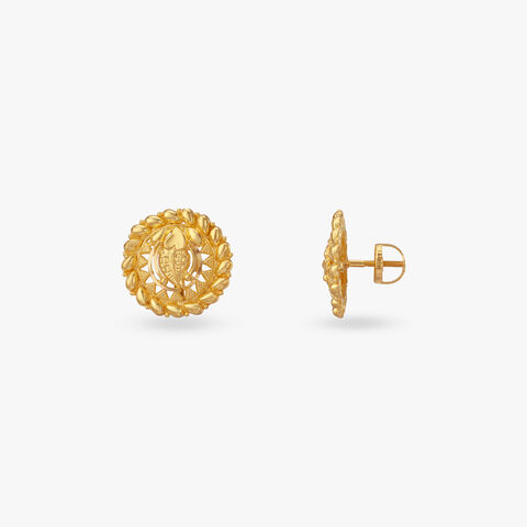 Heritage Crest Gold Stud Earrings