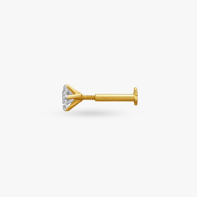 Opulent Gold and Diamond Nose Pin,,hi-res image number null
