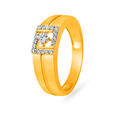 Glittering 18 Karat Yellow Gold And Diamond Square Ring,,hi-res image number null