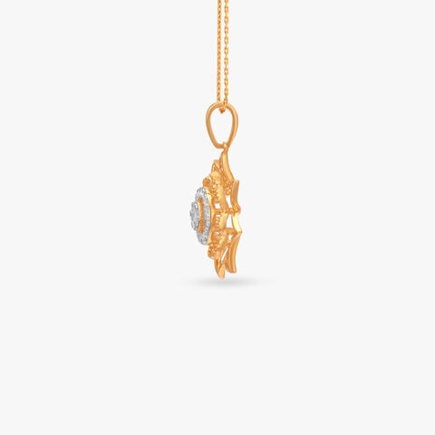 Lotus Halo Diamond Pendant