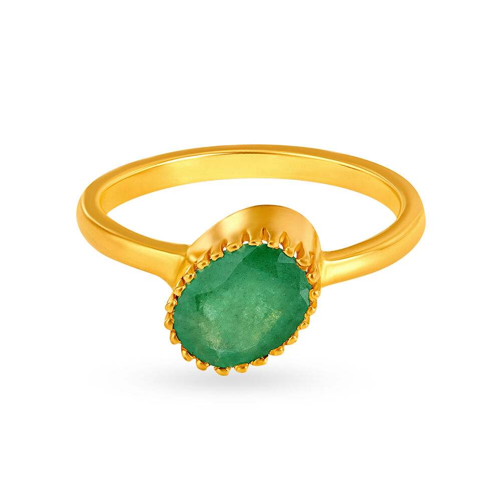 TODANI JEMS 12.25 Ratti Panna Stone Original Certified Panna Stone Emerald Ring  Gold Plated Adjustable Woman Man Ring With Lab Certificate : Amazon.in:  Fashion