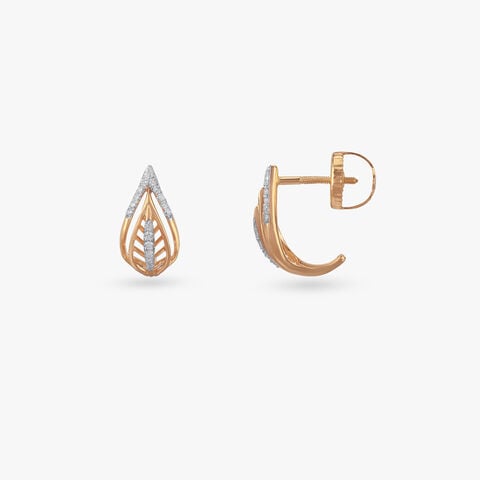 Leafline Spark Diamond Hoop Earrings