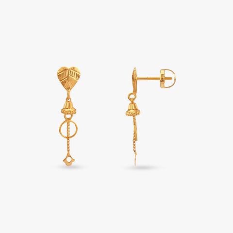 Ethereal Elegance Gold Drop Earrings