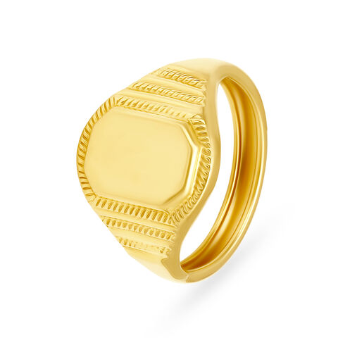 Sublime 22 Karat Yellow Gold Octagon Finger Ring