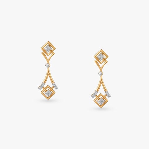 Gilded Axis Diamond Drop Earrings