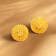 Elaborate Round Stud Gold Stud Earrings,,hi-res image number null