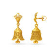 Exquisite Yellow Gold Orchid Jhumkas,,hi-res image number null