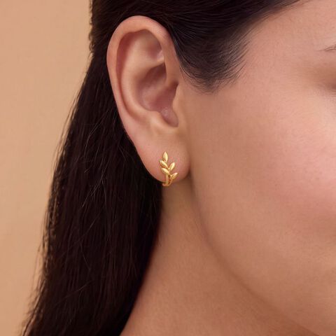Leaf Trail Gold Stud Earrings