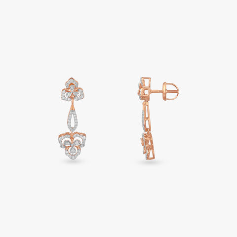 Petal Glow Diamond Drop Earrings