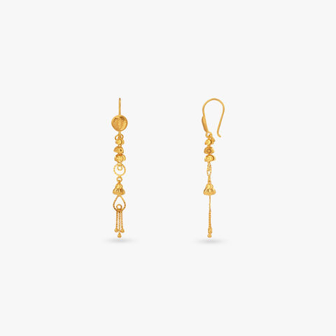 Twilight Tassel Gold Hoop Earrings