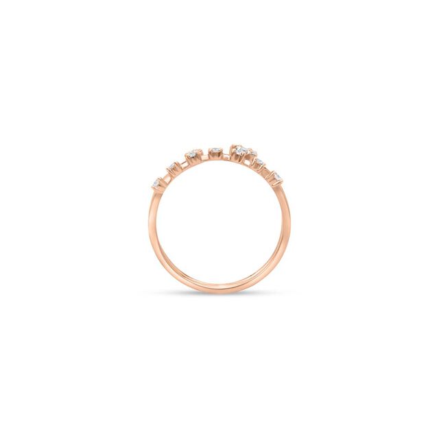 14 KT Rose Gold Dazzling Diamond Double Band Ring,,hi-res image number null