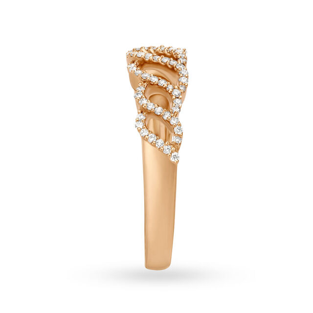 Dreamy 18 Karat Rose Gold Wavy Diamond Ring,,hi-res image number null