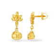 Divine 22 Karat Yellow Gold Textured Earrings,,hi-res image number null